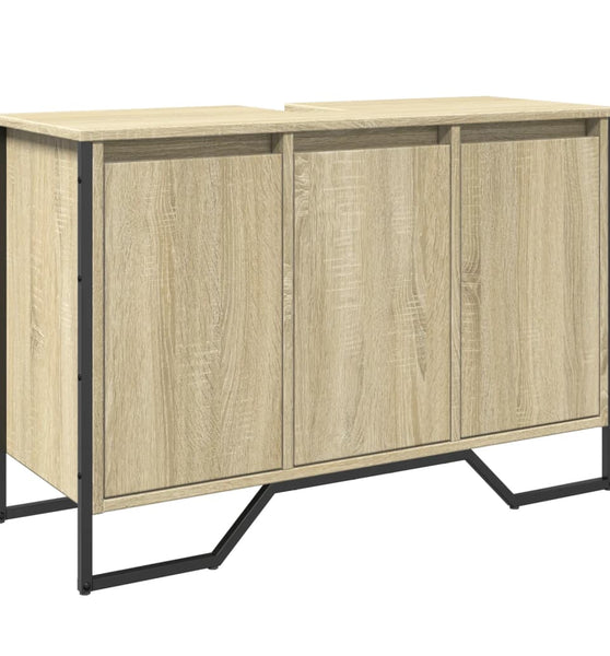 Waschbeckenunterschrank Sonoma-Eiche 91x35x60 cm Holzwerkstoff