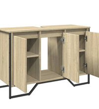 Waschbeckenunterschrank Sonoma-Eiche 91x35x60 cm Holzwerkstoff