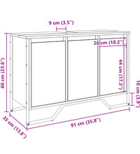 Waschbeckenunterschrank Sonoma-Eiche 91x35x60 cm Holzwerkstoff