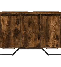 Waschbeckenunterschrank Räuchereiche 91x35x60 cm Holzwerkstoff