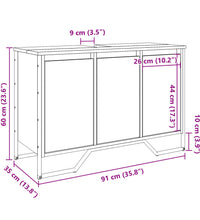 Waschbeckenunterschrank Räuchereiche 91x35x60 cm Holzwerkstoff