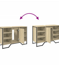 Waschbeckenunterschrank Sonoma-Eiche 91x35x60 cm Holzwerkstoff