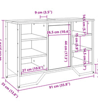 Waschbeckenunterschrank Sonoma-Eiche 91x35x60 cm Holzwerkstoff