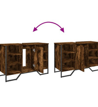 Waschbeckenunterschrank Räuchereiche 91x35x60 cm Holzwerkstoff