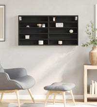 Vitrinenschrank Schwarz 100x8,5x50 cm Holzwerkstoff