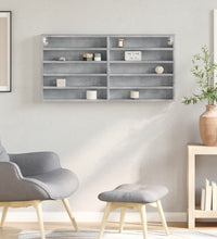 Vitrinenschrank Betongrau 100x8,5x50 cm Holzwerkstoff