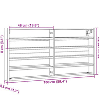 Vitrinenschrank Betongrau 100x8,5x50 cm Holzwerkstoff