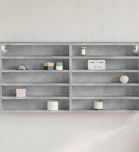 Vitrinenschrank Betongrau 100x8,5x50 cm Holzwerkstoff