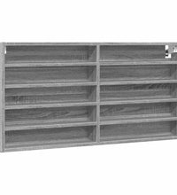 Vitrinenschrank Grau Sonoma 100x8,5x50 cm Holzwerkstoff