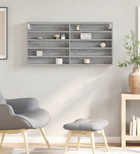 Vitrinenschrank Grau Sonoma 100x8,5x50 cm Holzwerkstoff