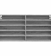 Vitrinenschrank Grau Sonoma 100x8,5x50 cm Holzwerkstoff