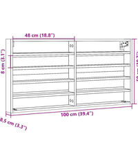 Vitrinenschrank Grau Sonoma 100x8,5x50 cm Holzwerkstoff