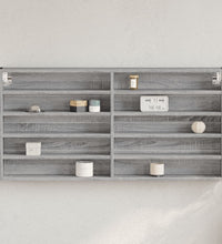 Vitrinenschrank Grau Sonoma 100x8,5x50 cm Holzwerkstoff