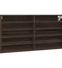 Vitrinenschrank Braun Eichen-Optik 100x8,5x50 cm Holzwerkstoff