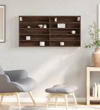 Vitrinenschrank Braun Eichen-Optik 100x8,5x50 cm Holzwerkstoff