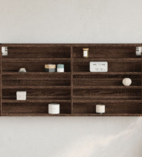 Vitrinenschrank Braun Eichen-Optik 100x8,5x50 cm Holzwerkstoff