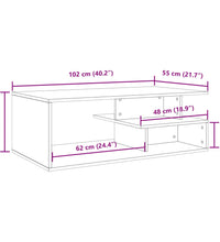 Couchtisch Schwarz 102x55x35 cm Holzwerkstoff