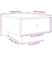 Couchtisch Weiß 60x45x31 cm Holzwerkstoff