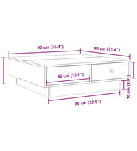 Couchtisch Schwarz 90x90x28 cm Holzwerkstoff