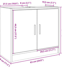 Waschbeckenunterschrank Weiß 63x29x55 cm Holzwerkstoff