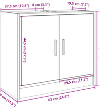 Waschbeckenunterschrank Schwarz 63x29x55 cm Holzwerkstoff