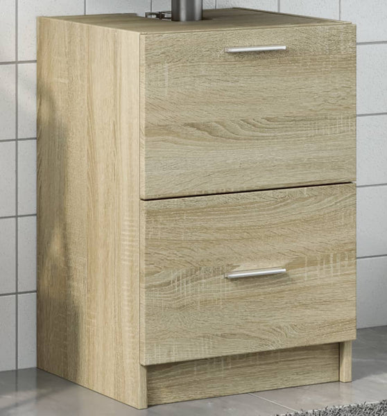 Waschbeckenunterschrank Sonoma-Eiche 40x37x59 cm Holzwerkstoff