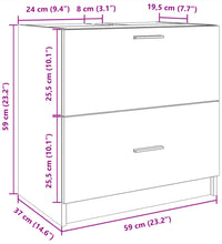 Waschbeckenunterschrank Weiß 59x37x59 cm Holzwerkstoff