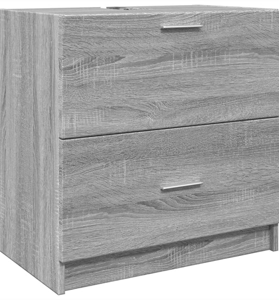 Waschbeckenunterschrank Grau Sonoma 59x37x59 cm Holzwerkstoff