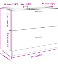 Waschbeckenunterschrank Weiß 78x37x59 cm Holzwerkstoff