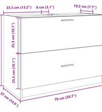 Waschbeckenunterschrank Schwarz 78x37x59 cm Holzwerkstoff