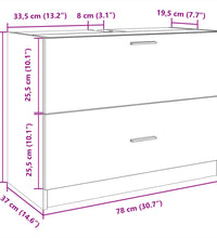 Waschbeckenunterschrank Sonoma-Eiche 78x37x59 cm Holzwerkstoff