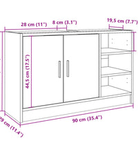 Waschbeckenunterschrank Weiß 90x29x55 cm Holzwerkstoff