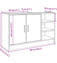 Waschbeckenunterschrank Schwarz 90x29x55 cm Holzwerkstoff