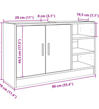 Waschbeckenunterschrank Sonoma-Eiche 90x29x55 cm Holzwerkstoff