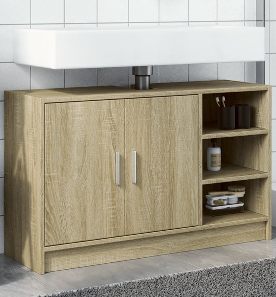 Waschbeckenunterschrank Sonoma-Eiche 90x29x55 cm Holzwerkstoff