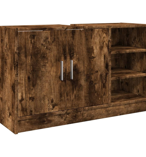 Waschbeckenunterschrank Räuchereiche 90x29x55 cm Holzwerkstoff