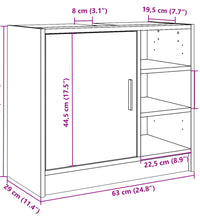 Waschbeckenunterschrank Weiß 63x29x55 cm Holzwerkstoff