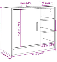 Waschbeckenunterschrank Schwarz 63x29x55 cm Holzwerkstoff