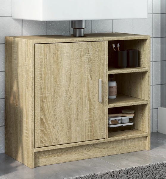 Waschbeckenunterschrank Sonoma-Eiche 63x29x55 cm Holzwerkstoff