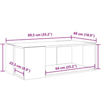 Couchtisch Grau Sonoma-Eiche 89,5x48x30 cm Holzwerkstoff