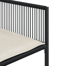 7-tlg. Garten-Essgruppe mit Kissen Schwarz Poly Rattan