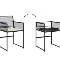 11-tlg. Garten-Essgruppe mit Kissen Schwarz Poly Rattan
