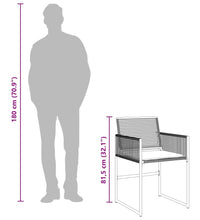 11-tlg. Garten-Essgruppe mit Kissen Schwarz Poly Rattan