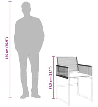 7-tlg. Garten-Essgruppe mit Kissen Schwarz Poly Rattan