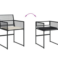 11-tlg. Garten-Essgruppe mit Kissen Schwarz Poly Rattan