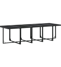 11-tlg. Garten-Essgruppe mit Kissen Schwarz Poly Rattan