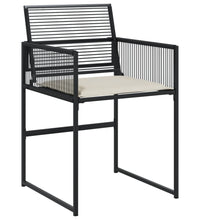 11-tlg. Garten-Essgruppe mit Kissen Schwarz Poly Rattan