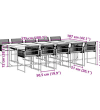 11-tlg. Garten-Essgruppe mit Kissen Schwarz Poly Rattan