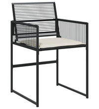 11-tlg. Garten-Essgruppe mit Kissen Schwarz Poly Rattan