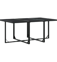 7-tlg. Garten-Essgruppe Schwarz Poly Rattan